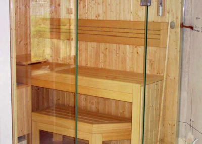 szklana zabudowa sauny pod wymiar